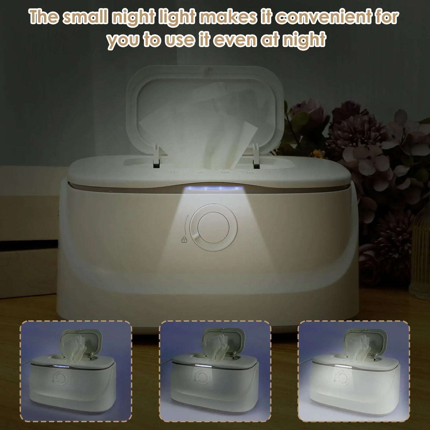 Baby Wet Wipe Heater Warmer 3 Adjustable Temperature Diaper Wipe Dispenser Portable USB Baby Diaper Napkin Heating Box Home/Car