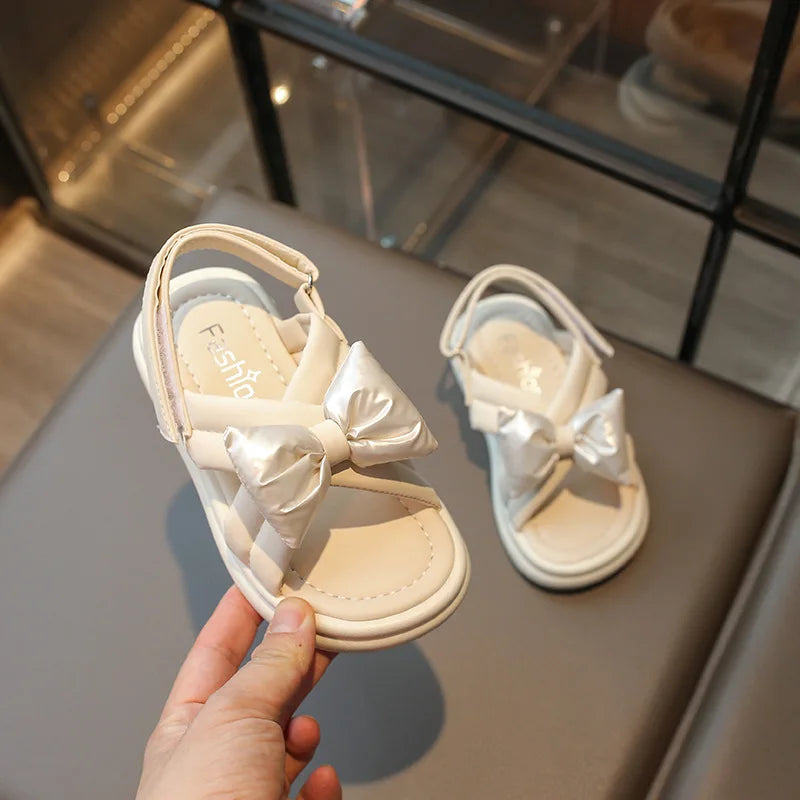 Sandals for Girls Fashion Summer Shoes 2-12 Year Kids Open Toe Matte PU Leather Shoes Girl Slingbacks Children Slides Hot H05066