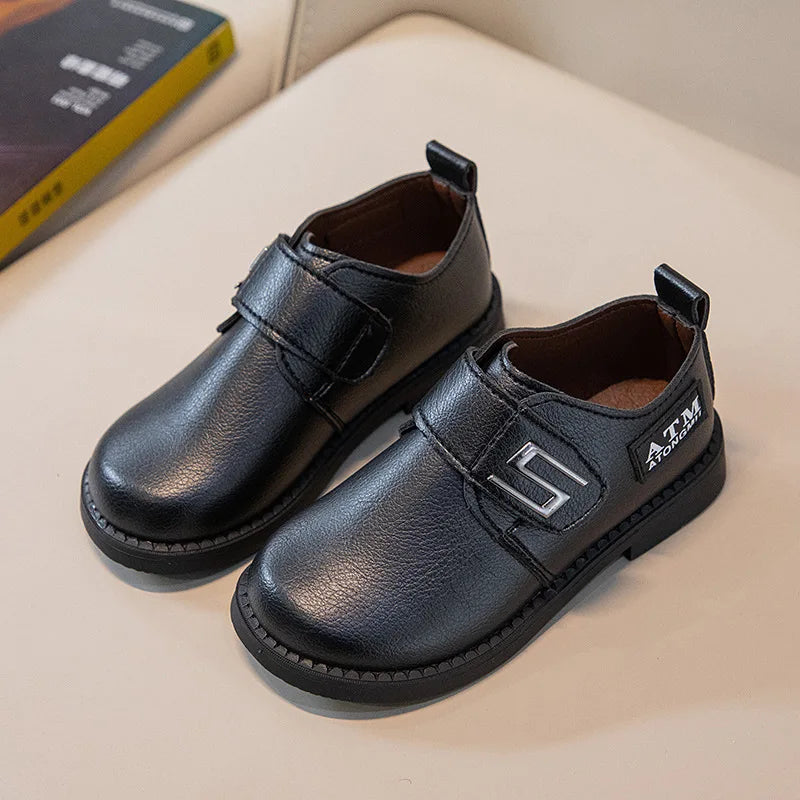 Children Leather Shoes Big Boys Formal Wedding Shoes Breathable Non-slip Kids Fashion Black School Performance Shoes for Student