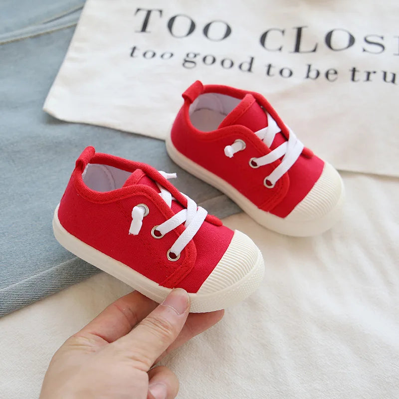 Boys Canvas Shoes Sneakers Girls Tennis Shoes Lace-up Children Footwear Toddler Yellow Chaussure Zapato Casual Kids Canvas Shoes