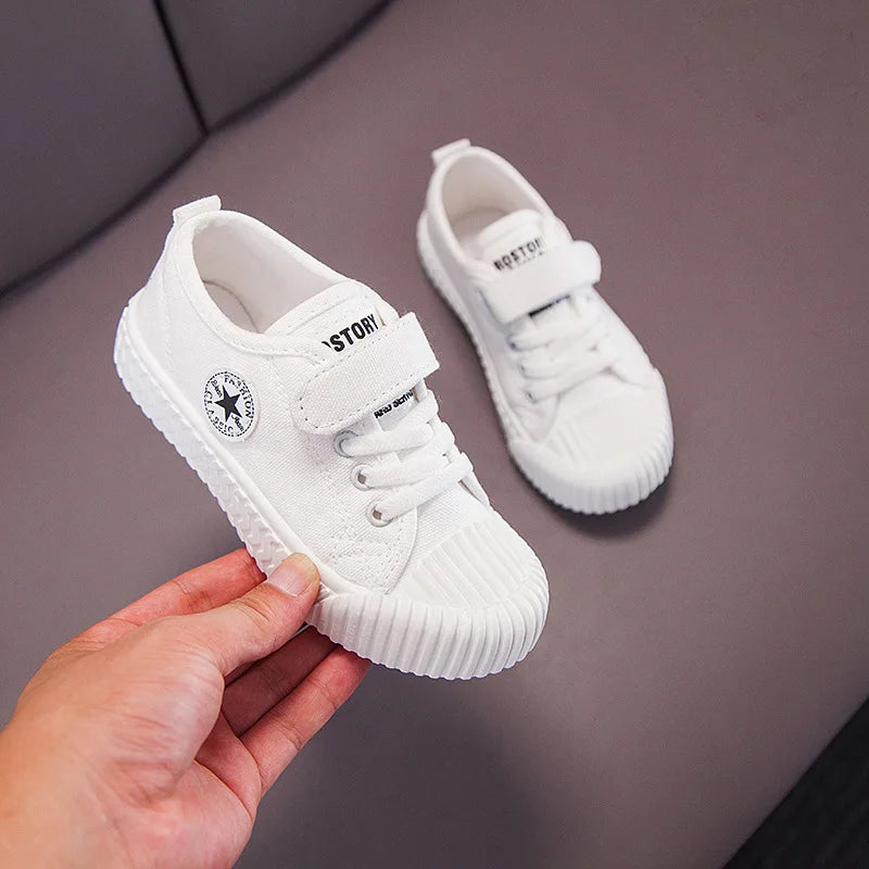Children's Canvas Shoes Soft Sole Comfortable Cookie Shoes Boys and Girls Breathable Non-slip Leisure Sports Canvas Shoes