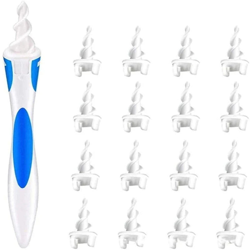 Hot Ear Wax Remover Tool Spiral Ear Cleaner With Soft Silicone 16 Replacement Tips Simply To Grab Extract Earwax ear Health Care