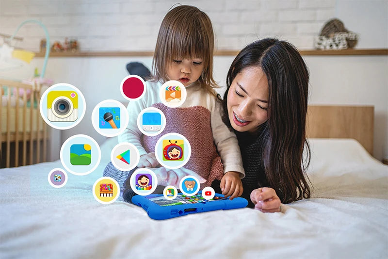 7Inch Android Kids Tablet 2GB 32GB Toddler Tablet with Hebrew Bluetooth WiFi Shockproof Case Kiddies Study Educational Toy Gift