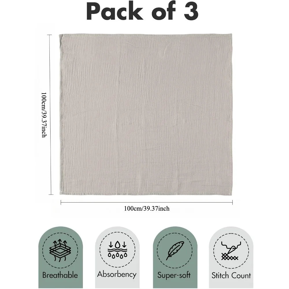 Muslin Waddle Blankets for Newborn Breathable Soft Receiving Blanket Swaddle Wrap Burping Clothes Essentials Infant Shower Items