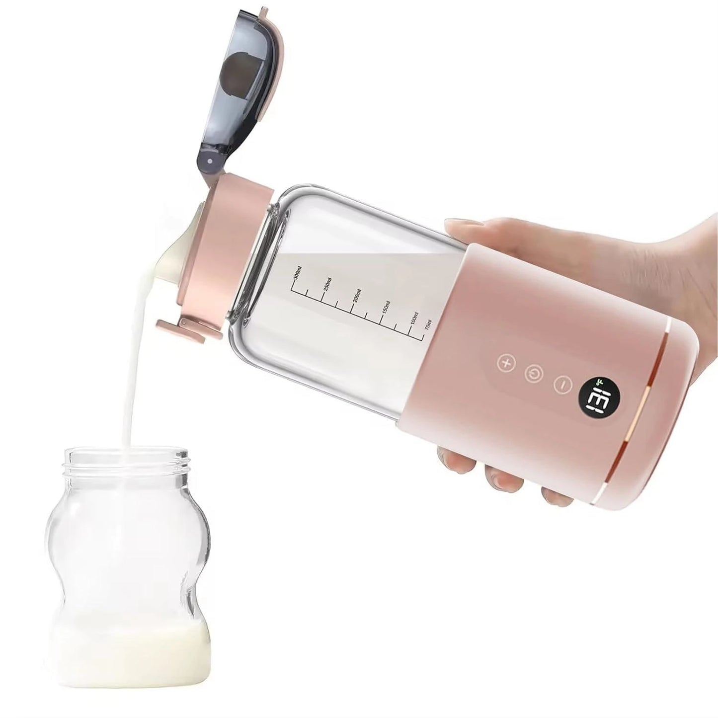 Wirless Electric Baby Bottle Heater For Milk USB Rechargeable +1/+1℃ Temperature Control & Display Portable Baby Bottle Warmer