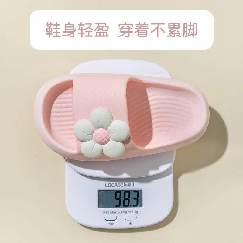 Summer Children's Girls Flower Slippers Casual Solid Soft Boys Slippers Breathable Non-slip Home Bathroom Slipper Kids shoes