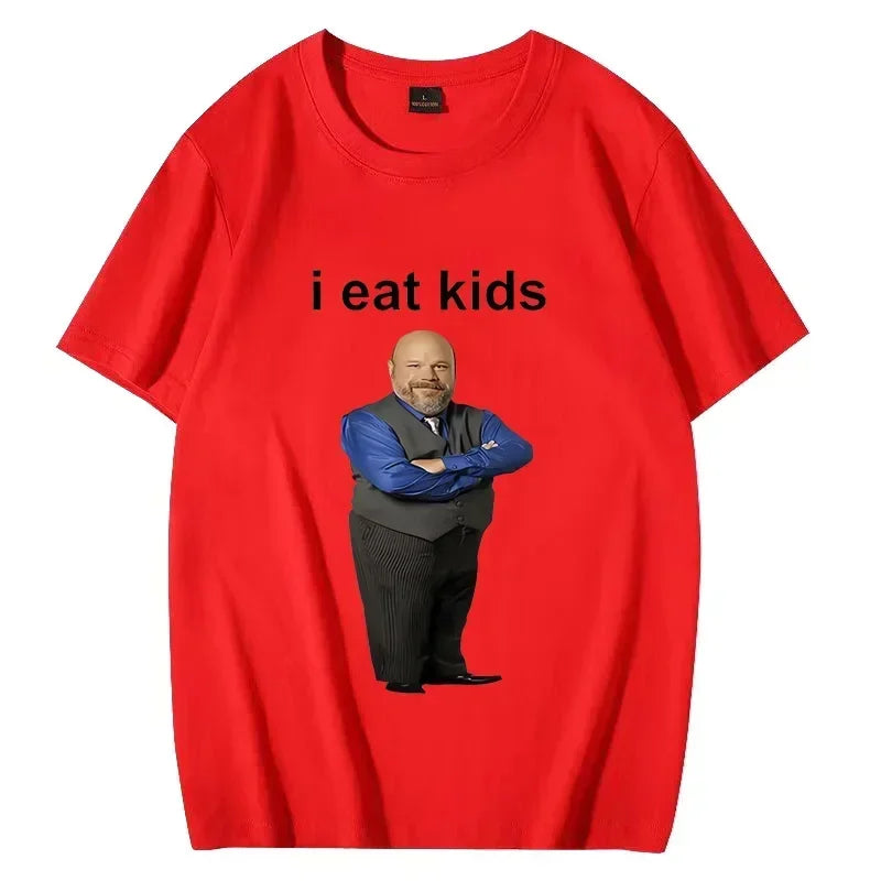 Bertram Eats I Eat Kids Graphics T shirt Men Women short sleeve Casual streetwear 2024 Summer funny Unisex Tee s