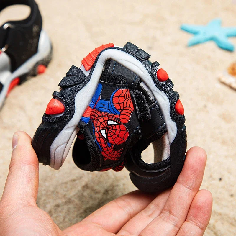 Summer Kids' Sports Sandals – Breathable Hollow-Out Design, Non-Slip Soft Soles for Boys and Girls in Black, Red, Gray, and Blue