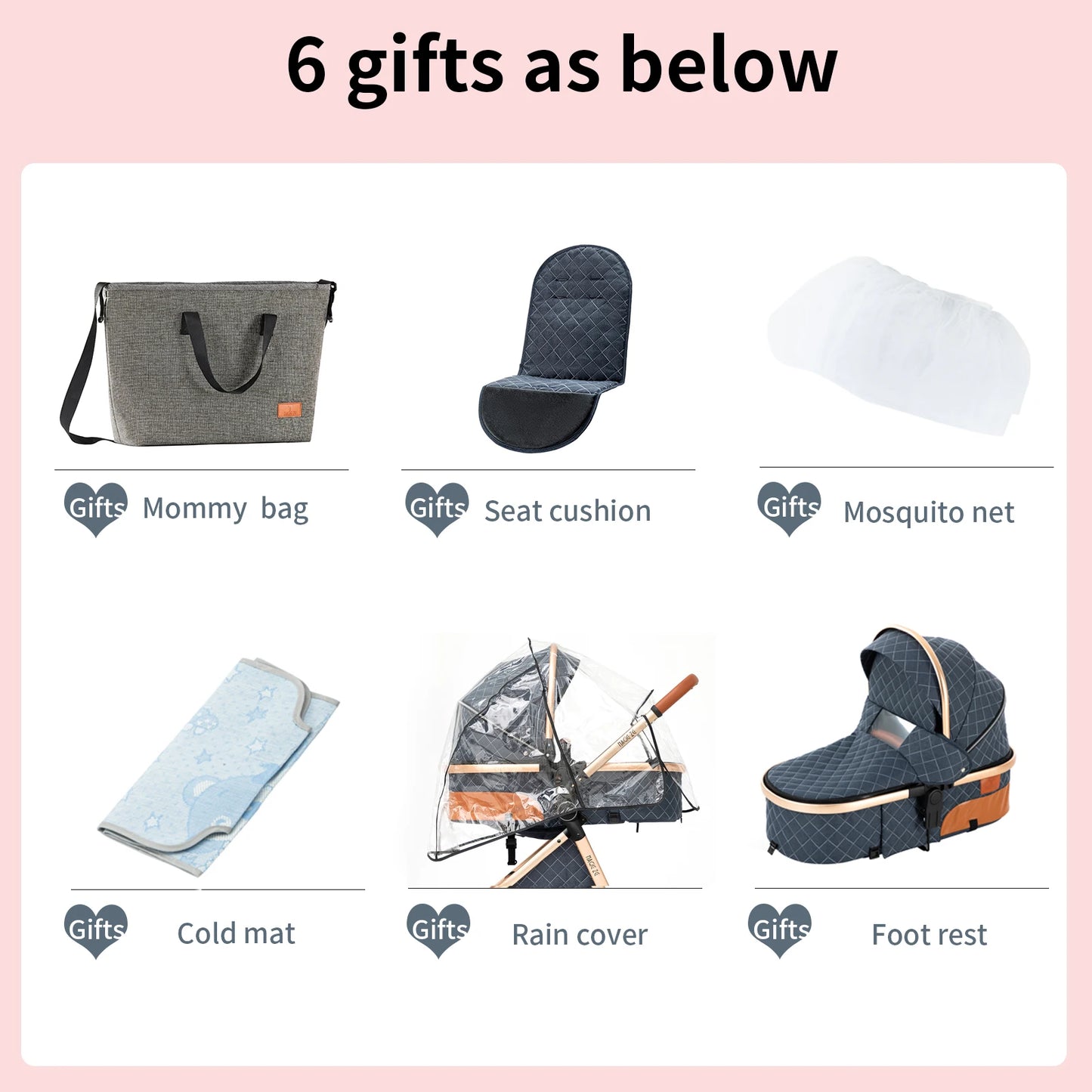 3 in 1 Lightweight Baby Stroller for Newborns Travel Foldable Infant Stroller which can be used as Baby Carriage and Light Cart