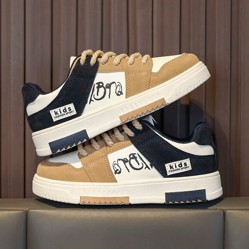 Fashion Kids Leather Casual Shoes For Boys Sneakers Student Non-slip Waterproof Sport Tenis Kids New Children Board Shoes 30-38