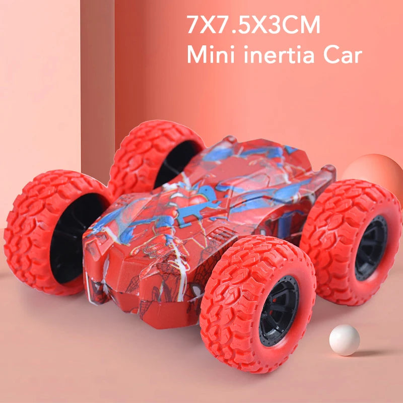 Double-Side Vehicle Inertia Car Collision Automatic Turnover Running Car Toy 360 degrees Rotating Graffiti Color Toys Car Gifts