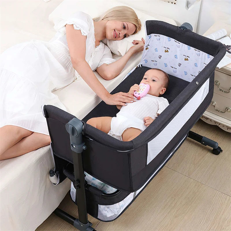 Baby Cradle folding King Bed, Baby Bed, mosque Net, Adjustable wide Storage Bag, Adjustable Portable Bed Baby Bed