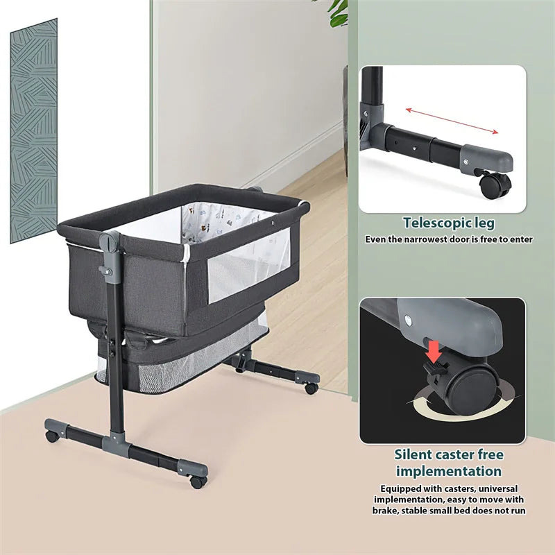 Baby Cradle folding King Bed, Baby Bed, mosque Net, Adjustable wide Storage Bag, Adjustable Portable Bed Baby Bed