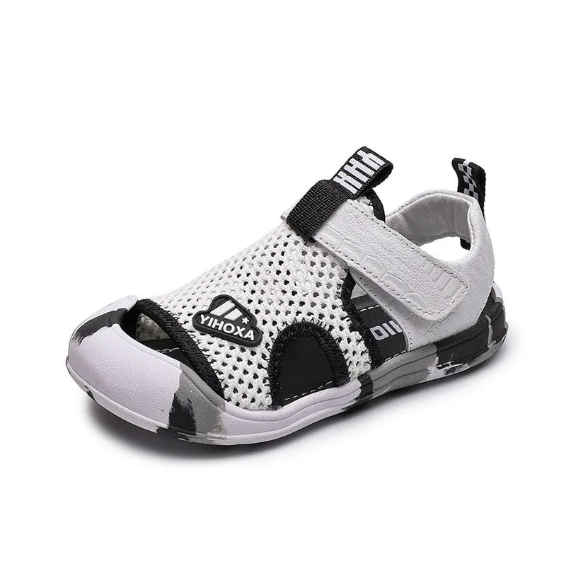 Children's shoes 2023 boy sandals new summer children's non-slip soft bottom genuine  leather boys shoes