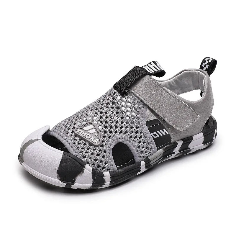 Children's shoes 2023 boy sandals new summer children's non-slip soft bottom genuine  leather boys shoes