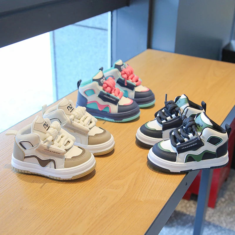 Children's High-Top Sneakers – Spring/Autumn Casual Trendy Sports Shoes for Boys and Girls, Fashion Dopamine-Inspired Design