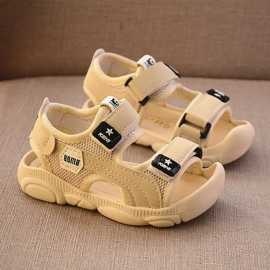 Princepard 2022 Summer Boys' Sandals – Soft Sole Beach Shoes with Anti-Kick Baotou Design for Infants and Toddlers