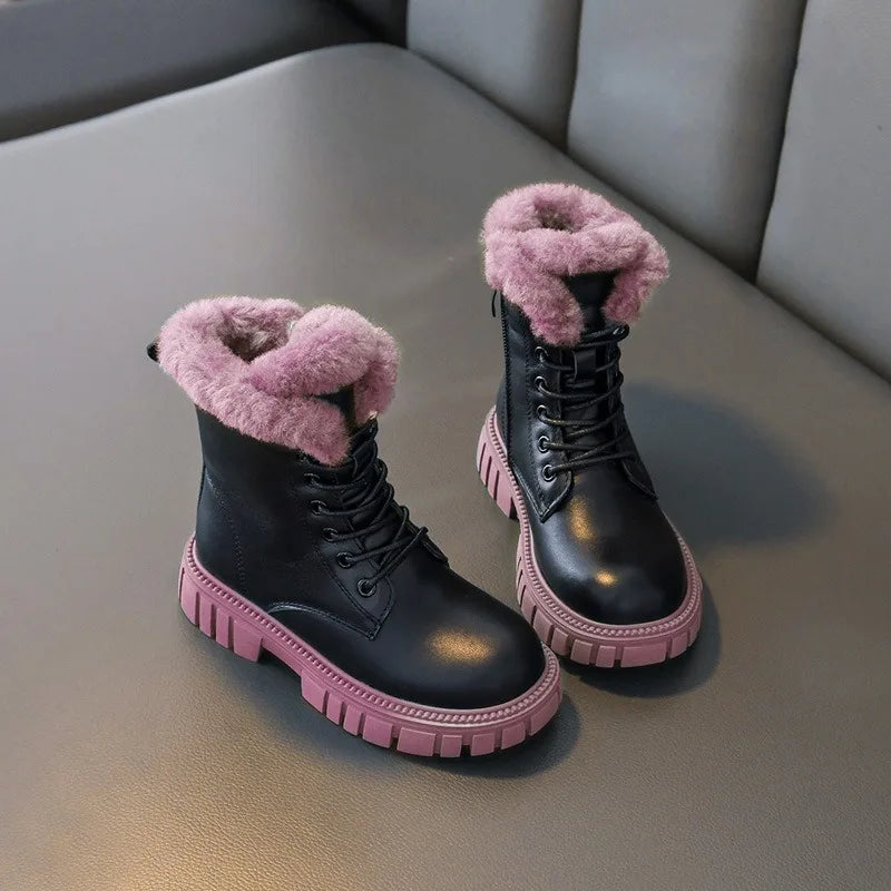 Winter Kids' Snow Boots – Thick Warm Faux Fur Boots for Boys and Girls, Soft-Soled, Anti-Slip Fashion Footwear for Babies and Children
