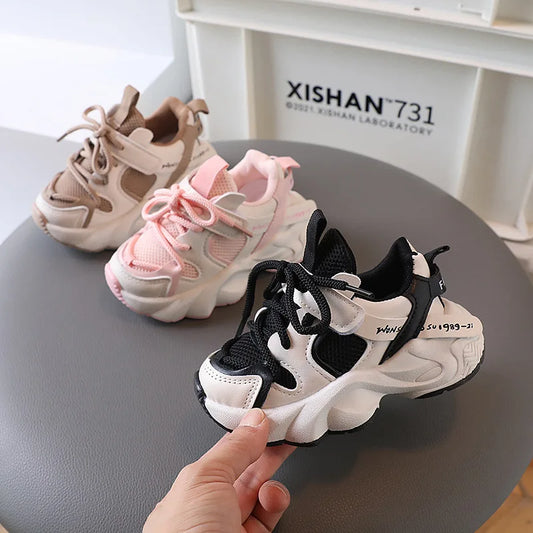 Spring/Autumn Breathable Mesh Sport Shoes – Non-Slip Sneakers for Boys and Girls, Ideal for Students