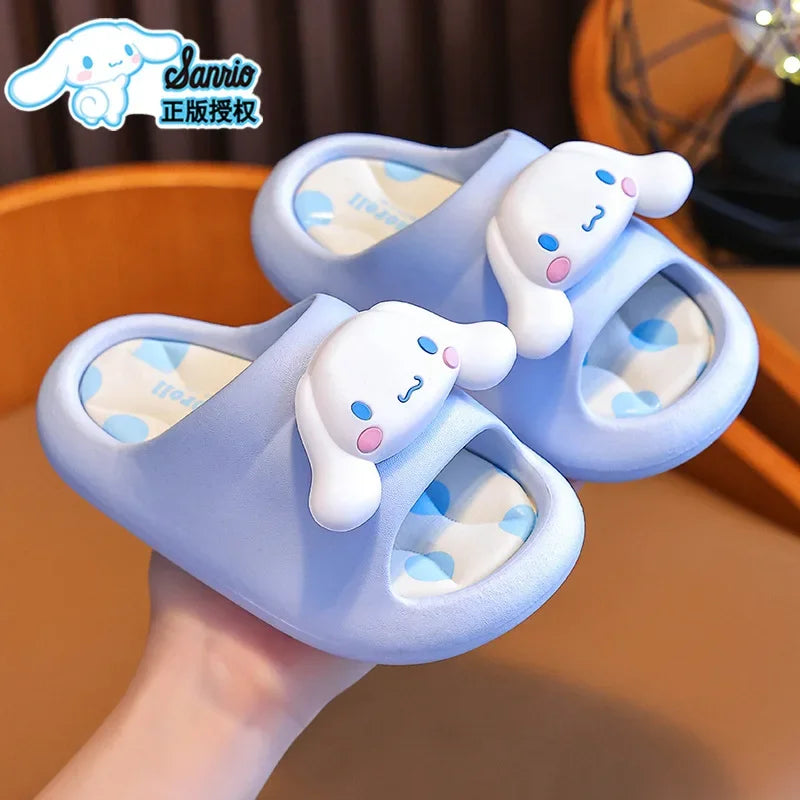 Sanliou Summer Children's Cool Slippers for Girls 2025 New Kuromi Anti slip Middle and Small Children's Baby Bathing Cool Drag