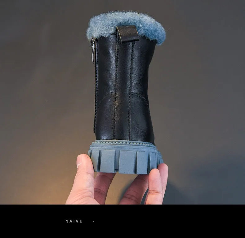 Winter Kids' Snow Boots – Thick Warm Faux Fur Boots for Boys and Girls, Soft-Soled, Anti-Slip Fashion Footwear for Babies and Children