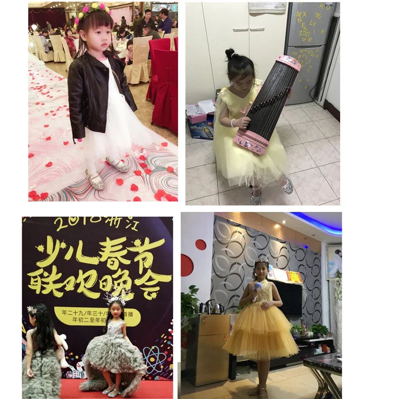 Sequin Girls' Shoes Due To Childhood Glitter Shiny High Heels Shoes for Kids Girls Sparkly Children's Princess Girl Shoe Heeled