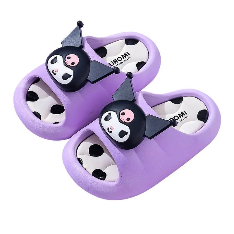 Sanliou Summer Children's Cool Slippers for Girls 2025 New Kuromi Anti slip Middle and Small Children's Baby Bathing Cool Drag