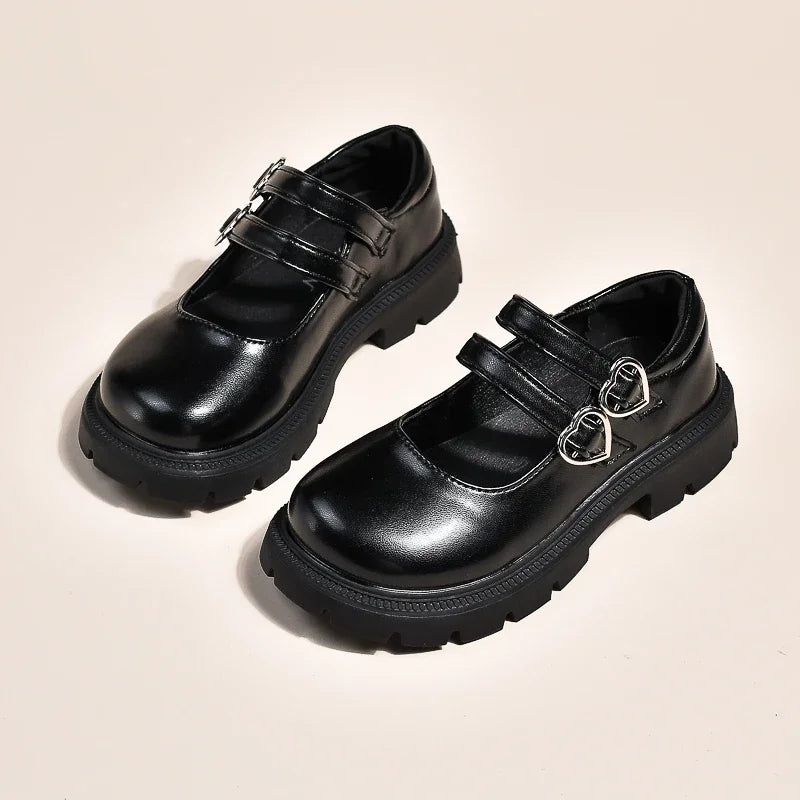 Girls' Leather Mary Jane Shoes – Glossy & Matte Dress Shoes for Parties, Weddings, and Performances – Princess Style for Big Kids