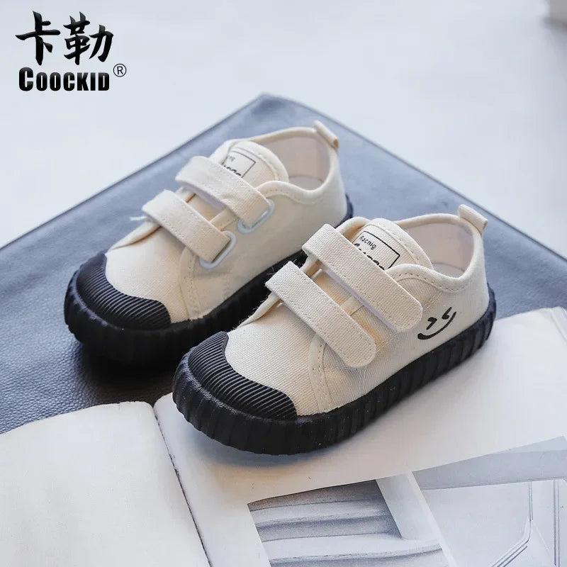 Kids Shoes for Girl 2024 Autumn New Baby Canvas Shoes Girls Casual Soft Bottom Non-slip Boys Toddler Shoes 1-9 Years Old E06233