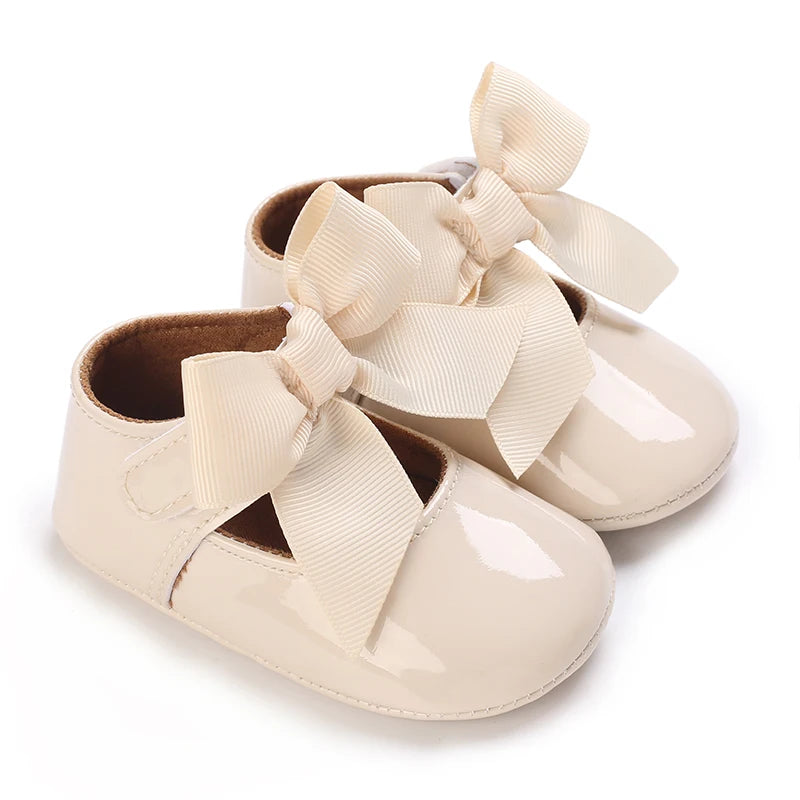 Spring and Autumn Baby Shoes Fashionable Classic Girl Baby Sweet PU Princess Shoes Rubber Sole Anti slip Walking Shoes