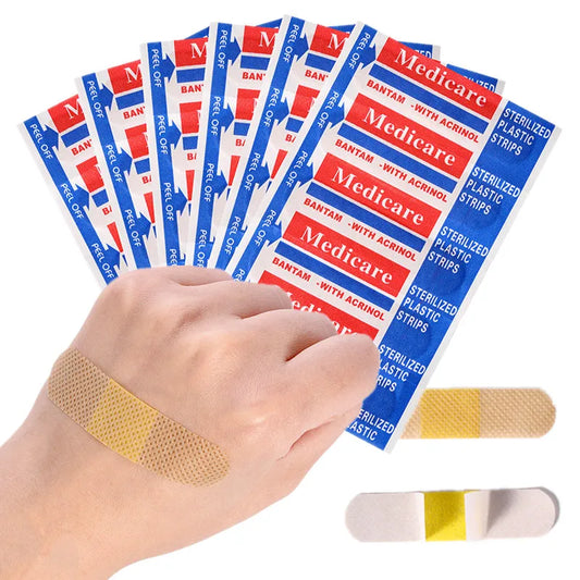 100pcs/lot Non Wovens Hemostasis Band Aid  First Aid Strips Adhesive Bandages Wound Dressing Plaster Patch Woundplast