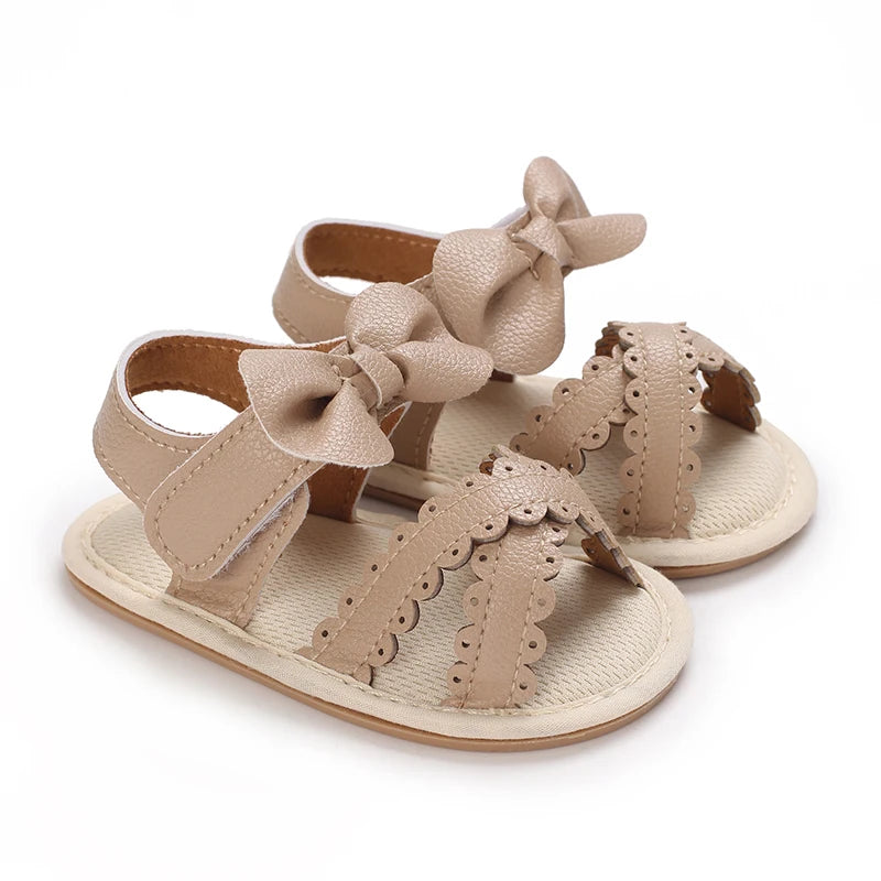 Spring and Autumn Baby Shoes Fashionable Classic Girl Baby Sweet PU Princess Shoes Rubber Sole Anti slip Walking Shoes