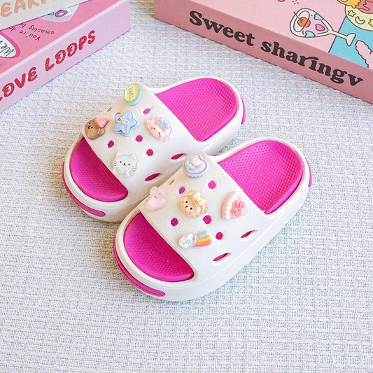 New Popular Cartoon Rainbow Girl Versatile Girls Eva Slippers Fashionable Double Soft-Soled Non-Slip Sandals 831