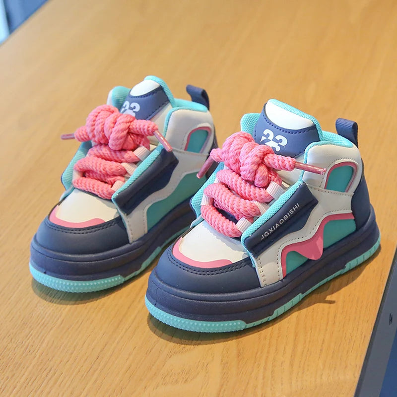 Children's High-Top Sneakers – Spring/Autumn Casual Trendy Sports Shoes for Boys and Girls, Fashion Dopamine-Inspired Design