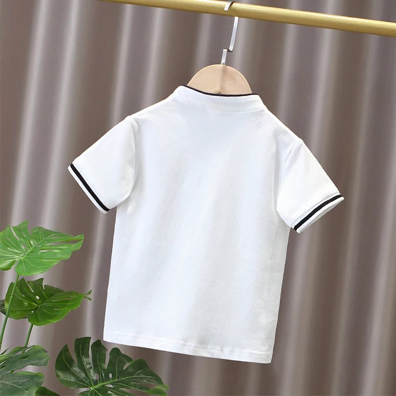 Children's & boys summer short sleeved cotton Polo Shirts T-shirt for preschool boys school outdoor top for children's clothing