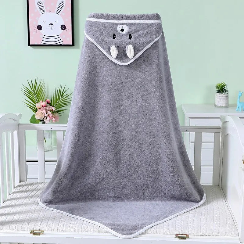 Cute Baby Bath Towel Soft Absorbent Towel Coral Fluff Blanket Newborn Swaddle Wrap Baby Blanket Suitable For Girls And Boys