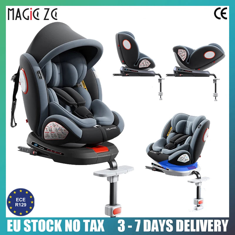 Baby Car Safety Seats with ISOFIX for Infant,ECE R129, Ergonomic Cushion, Five Point Safety Belt, Side Impact Shield, 0-12 Years