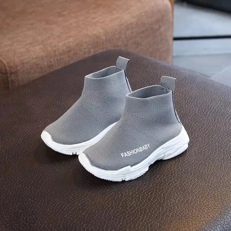 Autumn Winter Kids Sneakers Children13-18CM Casual Shoes Slip-on Breathable Sock Shoes Non-slip Snow Boots Boys Girls Sport Shoe