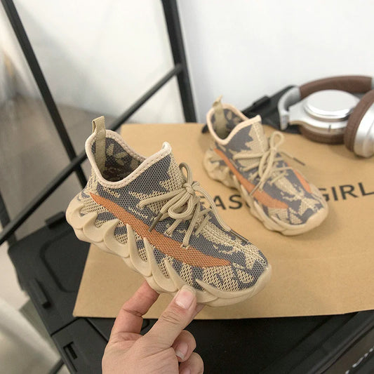 2025 Autumn Styles Boys Sneakers Children's Shoes Breathable Mesh Shoes Fly Weaving Girls Casual Shoes Soft Sole Baby
