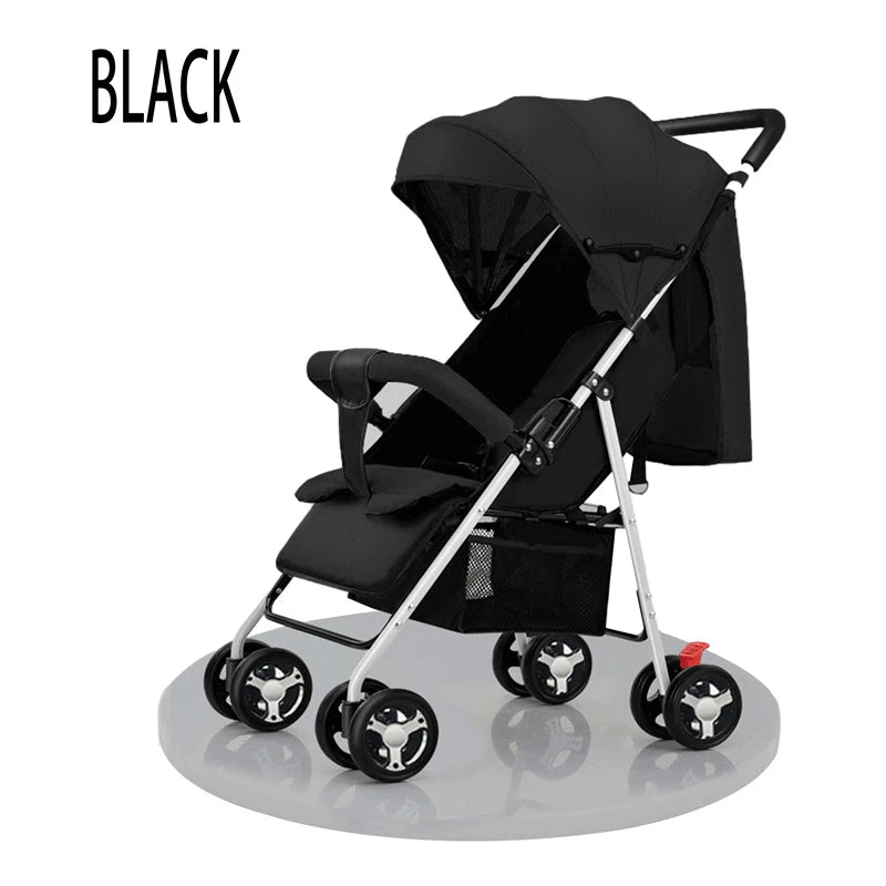 Travel Baby Stroller 4.3kg Ultra Light 68×48×90cm Compact Design Fits Car Boot and Airplane Cabin Easy Folding Pram Buggy Grey
