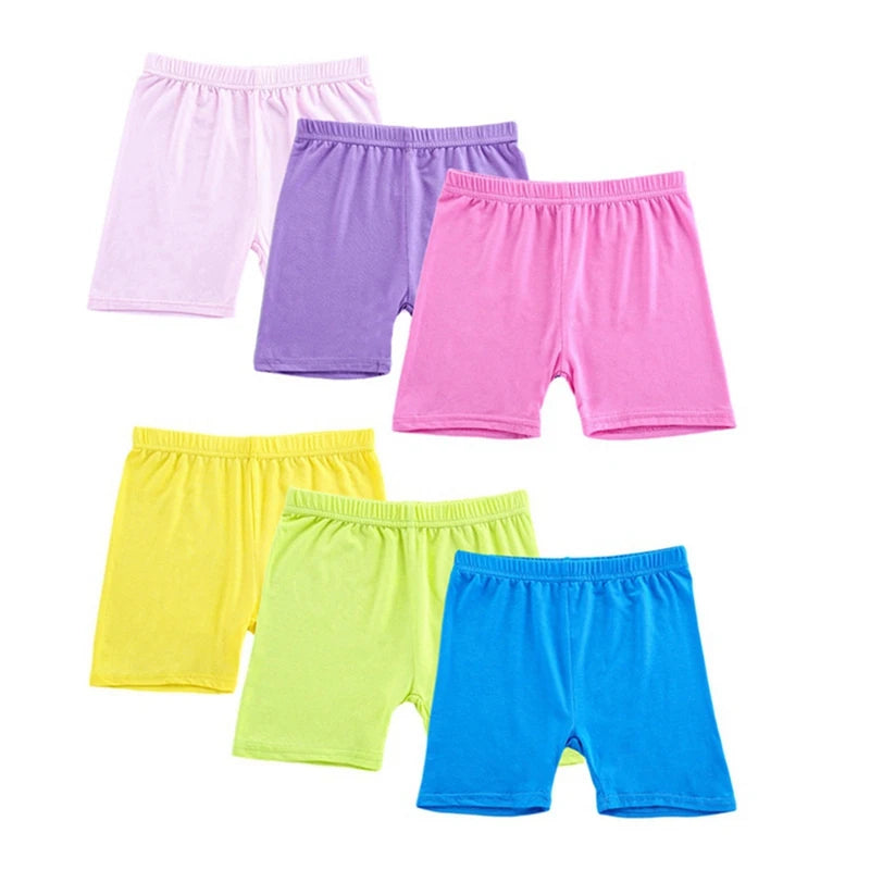 6Pcs/Set Candy Color Cotton Girls Short Safety Pants Kids Underwear Leggings Children Summer Cute Shorts Underpants for 2-10Y