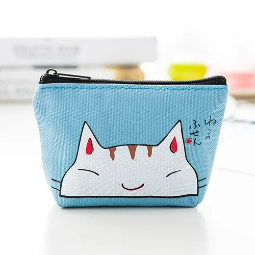 Women Canvas Coin Purse Card Key Mini Purses Pouch Girl Kids Children Cute Small Zipper Coin Purse Card Holder Wallet Bag Case