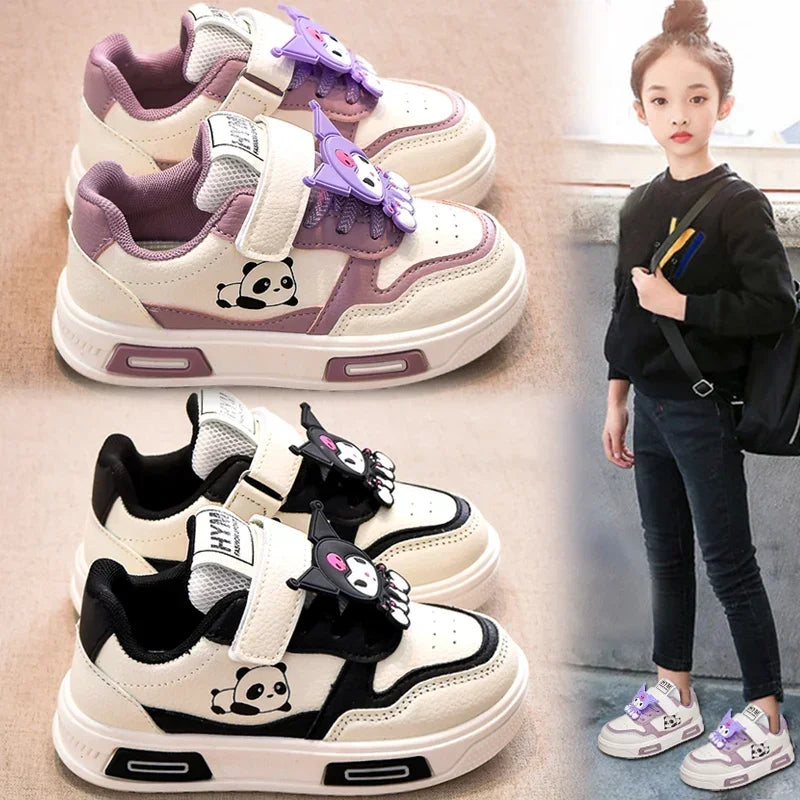 Children's Cute Melody Casual Board Shoes Girl's Cartoon Sneakers Spring and Autumn New Kawaii Kuromi Anti Slip Soft Sole Shoes