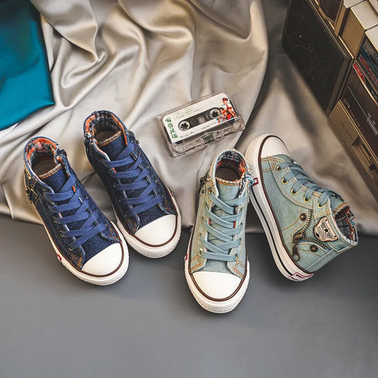 Canvas Children Shoes Sport Breathable Boys Sneakers Brand Kids Shoes For Girls Jeans Denim Casual Child Flat Boots