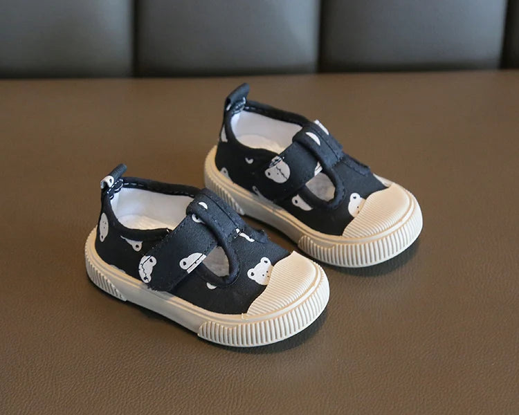 Children's Casual Canvas Sneakers – Spring/Autumn Outdoor Shoes with Animal Print Design for Toddlers and Young Kids (Boys & Girls)