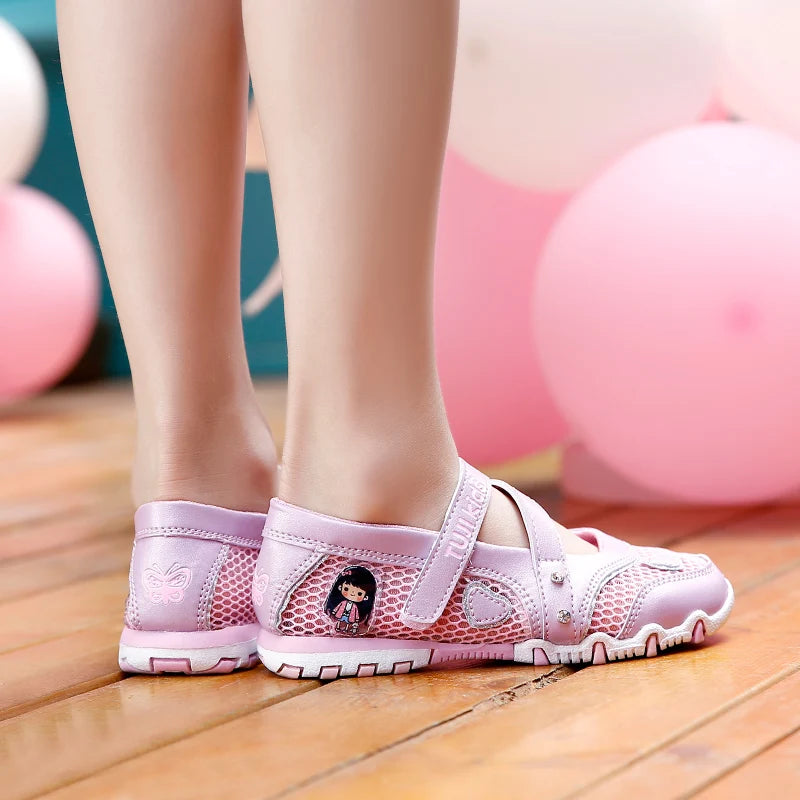 Girls Sandals Gladiator Cartoon Soft Children Non-slip Beach Shoes Kids Summer Floral Sandals Princess Shoes Fashion Cute