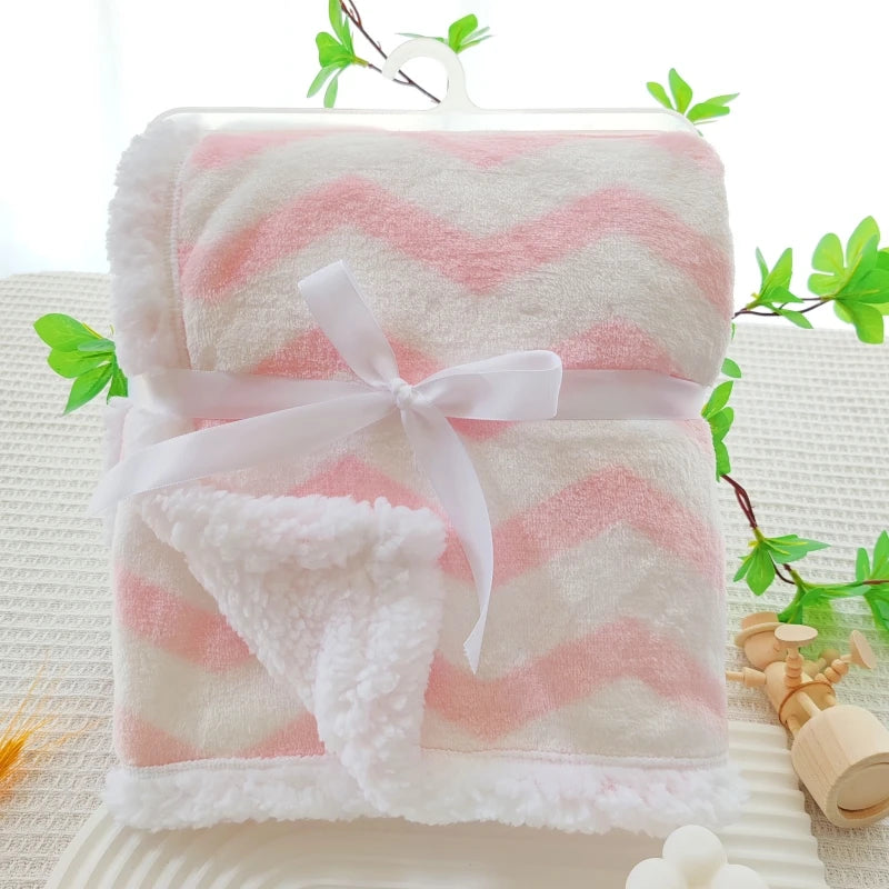 Baby Blankets New Thicken Double Layer Coral Fleece Infant Swaddle Bebe Envelope Wrap Owl Printed Newborn Baby Bedding Blanket