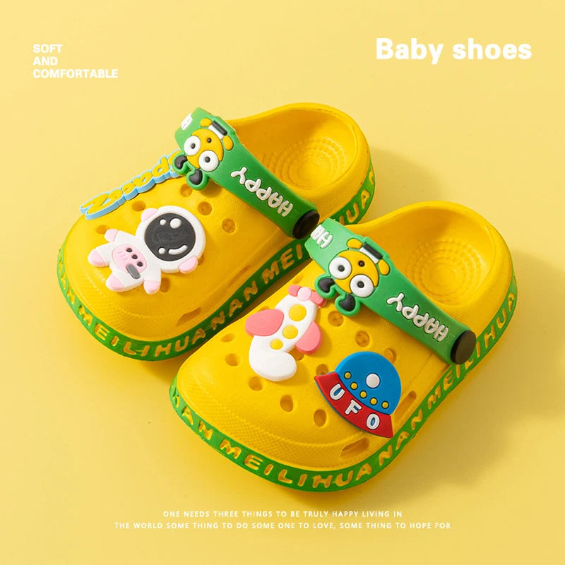 Baby & Toddler Slippers, Kids' Sandals for Ages 1-5 Fashionable Breathable Waterproof Hole-Pattern Infant Clogs