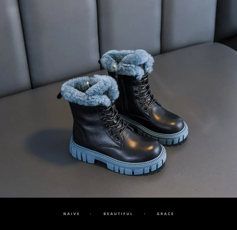 Winter Kids' Snow Boots – Thick Warm Faux Fur Boots for Boys and Girls, Soft-Soled, Anti-Slip Fashion Footwear for Babies and Children