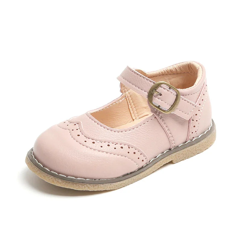 2024 Spring Autumn Kids Soft Leather Shoes For Girl School Party Buckle Strap Girls Shoes